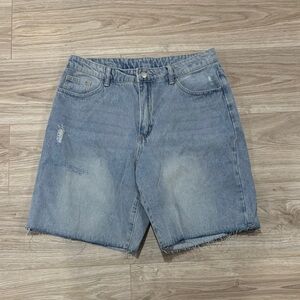 Women's Light Blue Distressed Jean Shorts